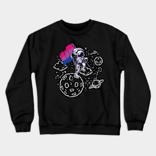 Astronaut Moon Bisexual Flag Space LGBTQ Gay Pride Crewneck Sweatshirt